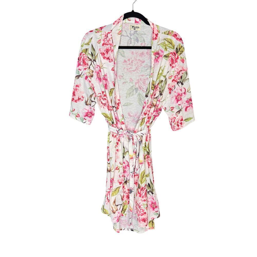 Show Me Your Mumu Floral Kimono Robe OS Pink Green Bridal Bridesmaid